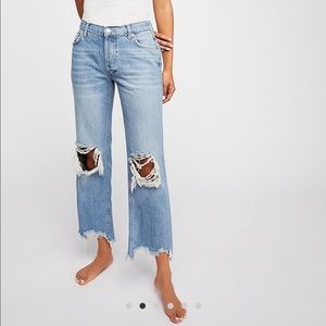 Free People Maggie Mid-Rise Straight-Leg Jeans